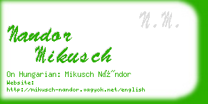 nandor mikusch business card
